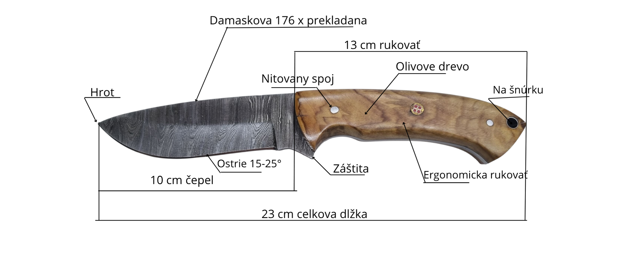 Popis damaskoveho noža P124